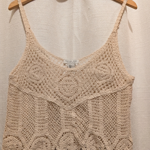 Rachel Zoe Cream Crochet Knit Top - Picture 2 of 11